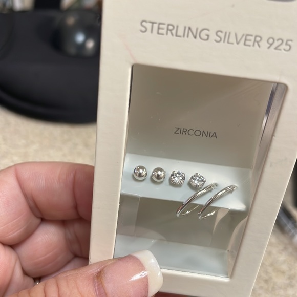 Sterling Silver & Zirconia Earrings - Picture 10 of 10